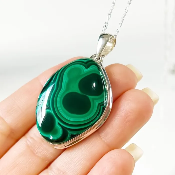 Magic Crystals Necklaces Malachite Sterling Silver Necklace
