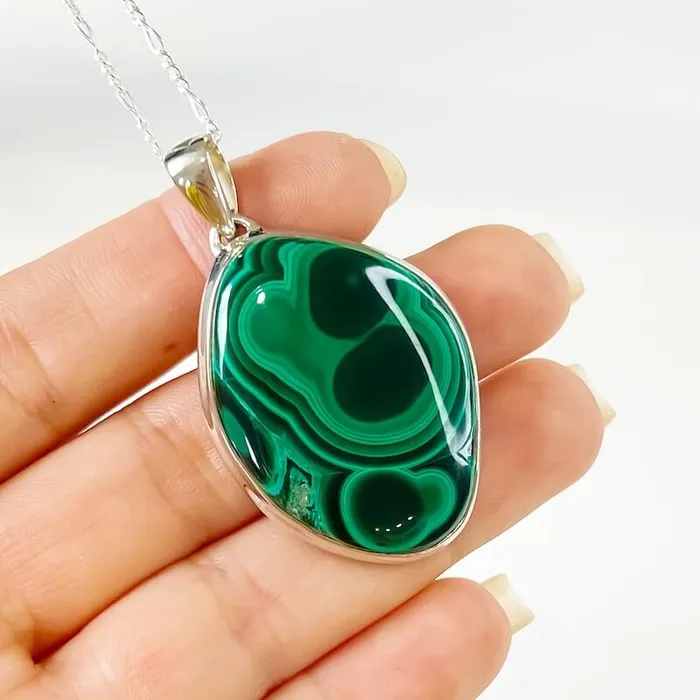 Magic Crystals Necklaces Malachite Sterling Silver Necklace