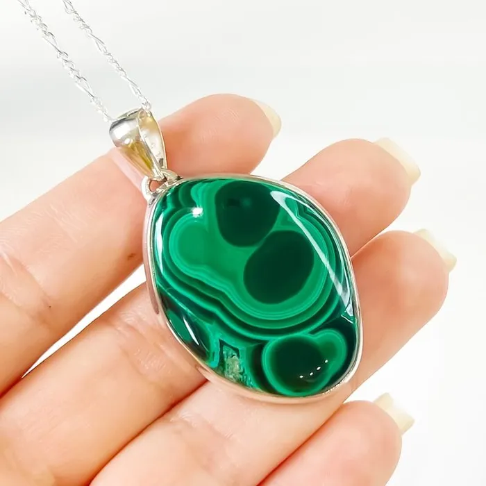 Magic Crystals Necklaces Malachite Sterling Silver Necklace