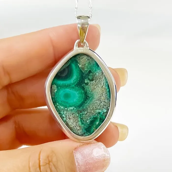 Magic Crystals Necklaces Malachite Sterling Silver Necklace