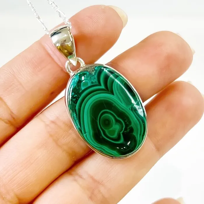 Magic Crystals Necklaces Malachite Sterling Silver Necklace