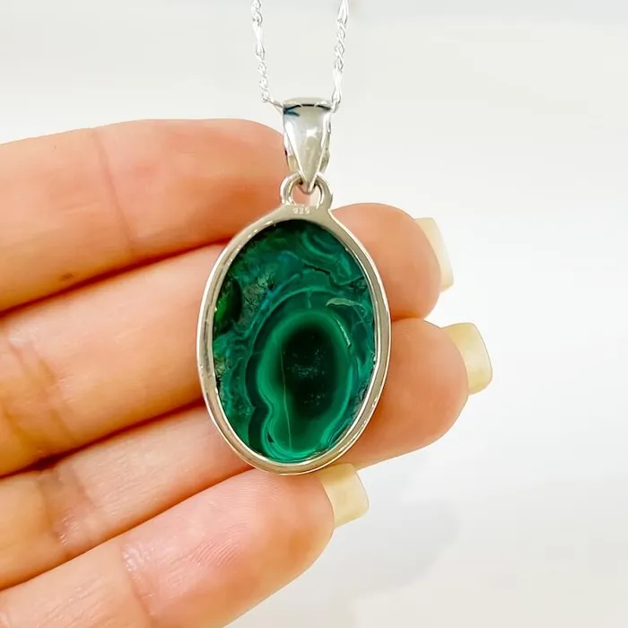 Magic Crystals Necklaces Malachite Sterling Silver Necklace