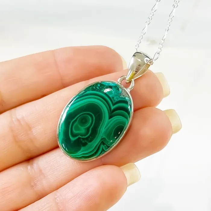 Magic Crystals Necklaces Malachite Sterling Silver Necklace