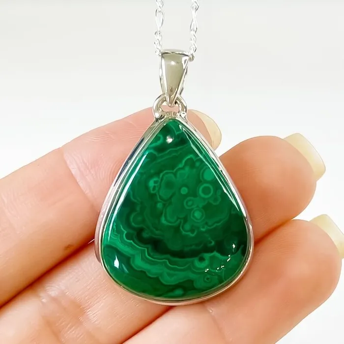 Magic Crystals Necklaces Malachite Sterling Silver Necklace