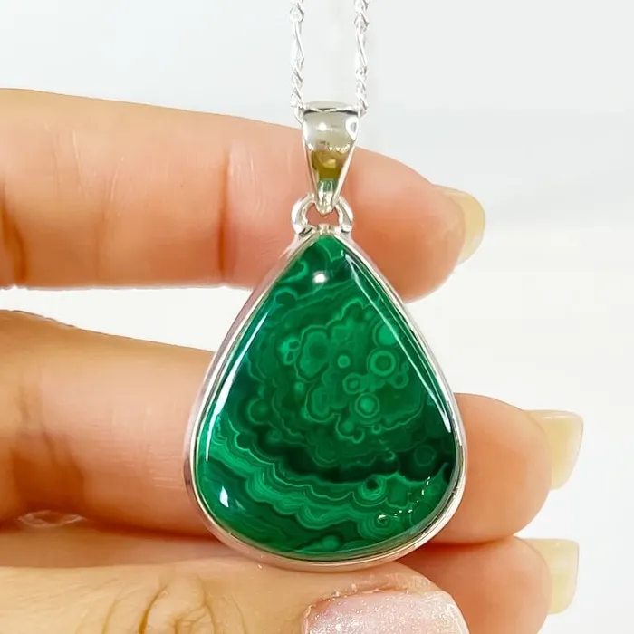 Magic Crystals Necklaces Malachite Sterling Silver Necklace