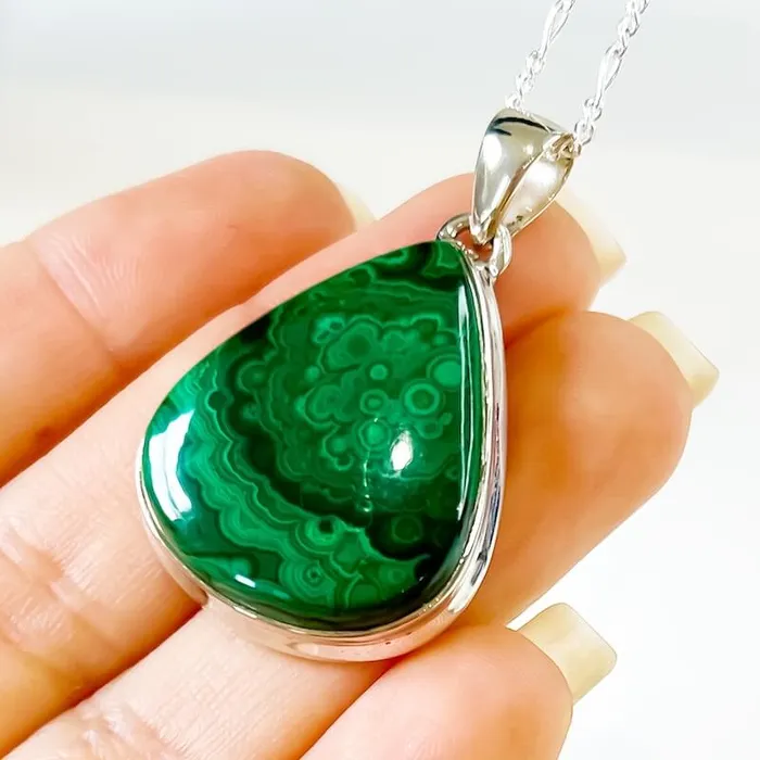 Magic Crystals Necklaces Malachite Sterling Silver Necklace