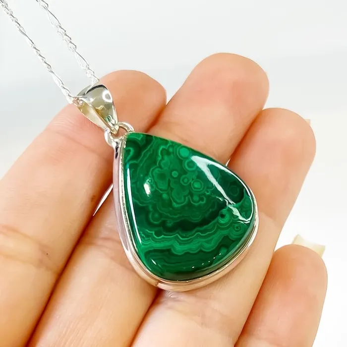 Magic Crystals Necklaces Malachite Sterling Silver Necklace