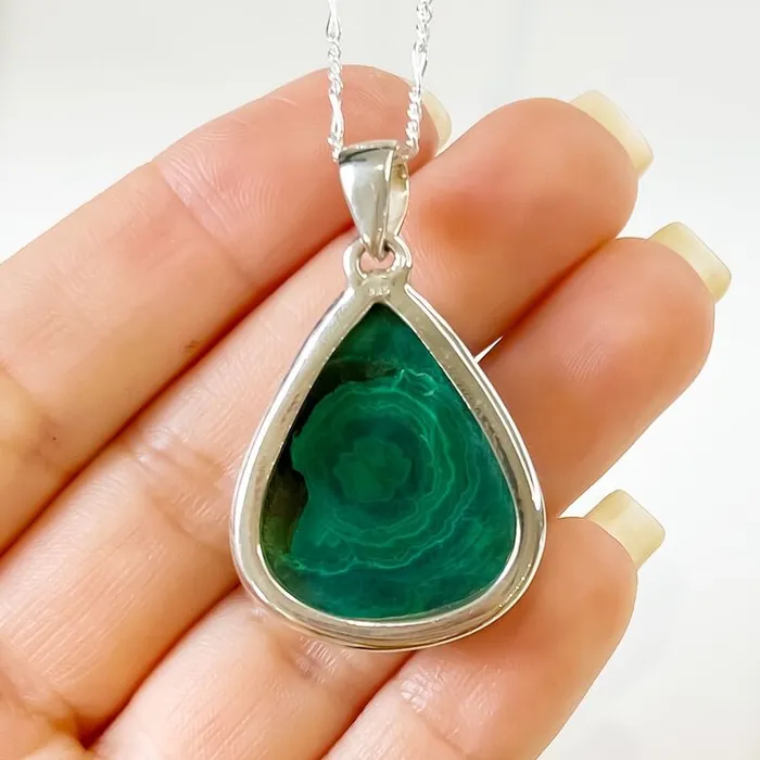 Magic Crystals Necklaces Malachite Sterling Silver Necklace