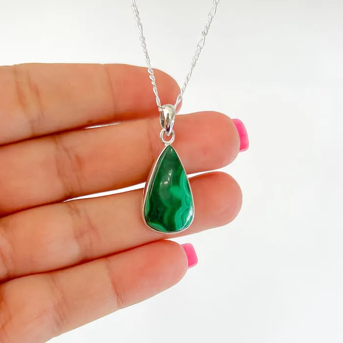 Magic Crystals Necklaces Malachite Sterling Silver Necklace
