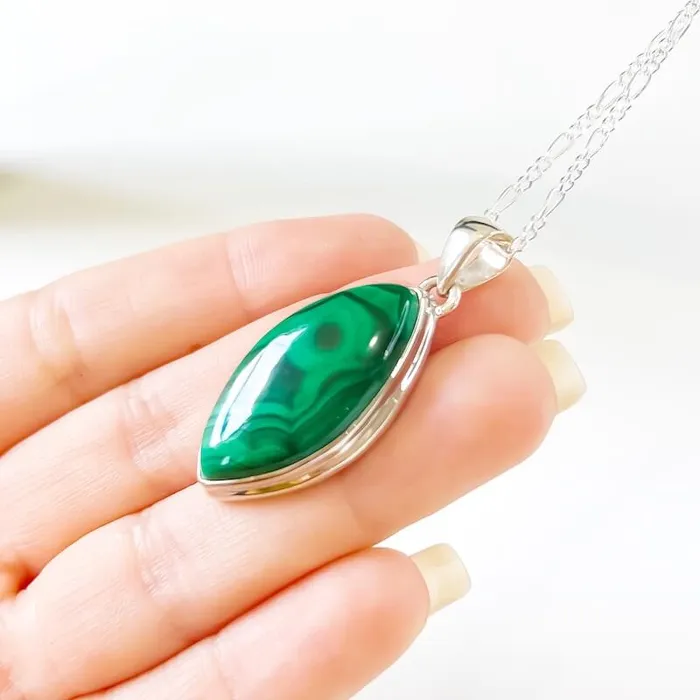 Magic Crystals Necklaces Malachite Sterling Silver Necklace