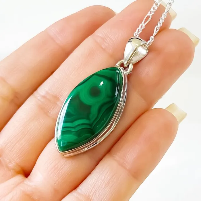 Magic Crystals Necklaces Malachite Sterling Silver Necklace