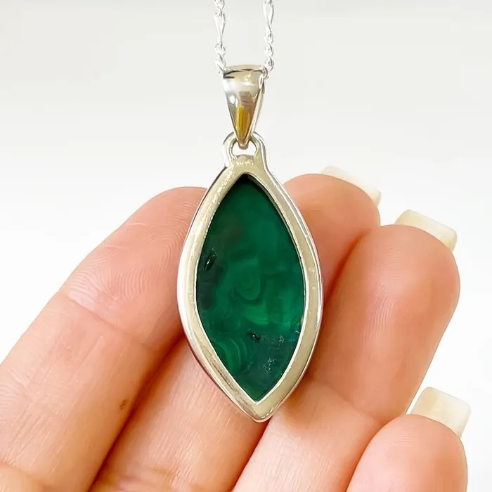 Magic Crystals Necklaces Malachite Sterling Silver Necklace