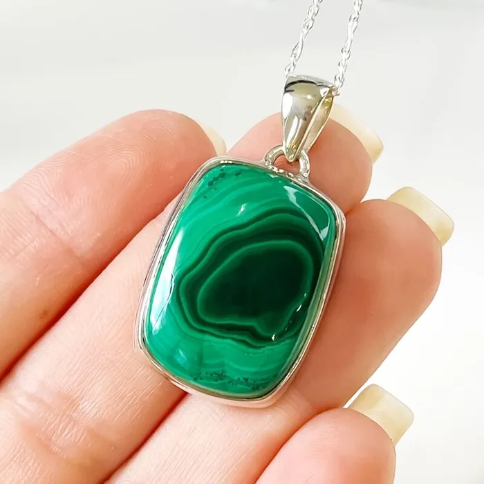 Magic Crystals Necklaces Malachite Sterling Silver Necklace