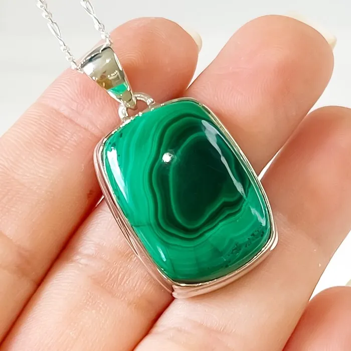 Magic Crystals Necklaces Malachite Sterling Silver Necklace