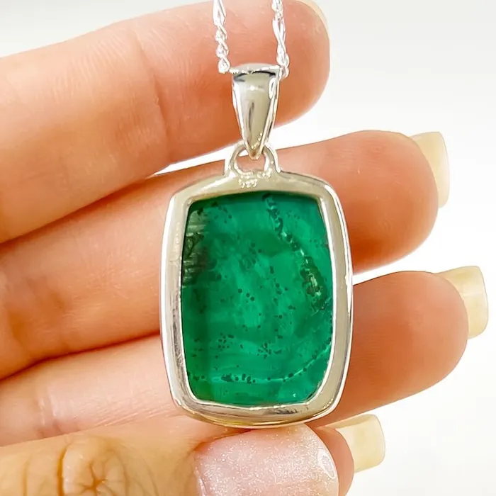 Magic Crystals Necklaces Malachite Sterling Silver Necklace