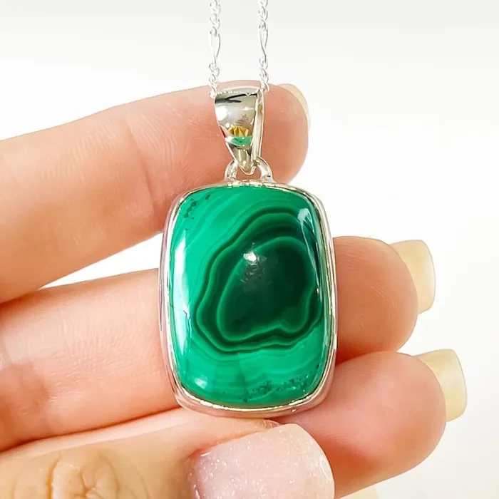 Magic Crystals Necklaces Malachite Sterling Silver Necklace