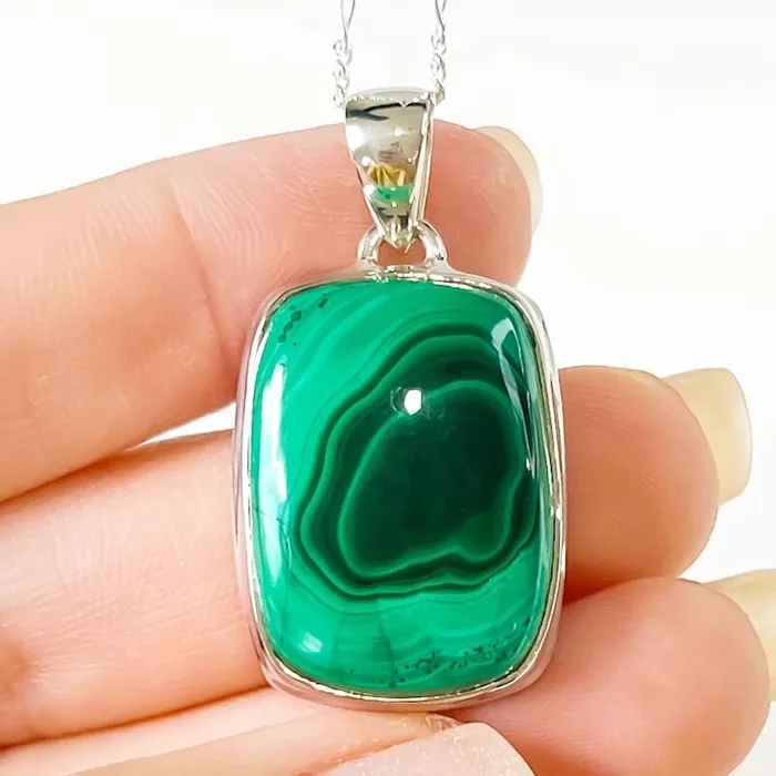 Magic Crystals Necklaces Malachite Sterling Silver Necklace