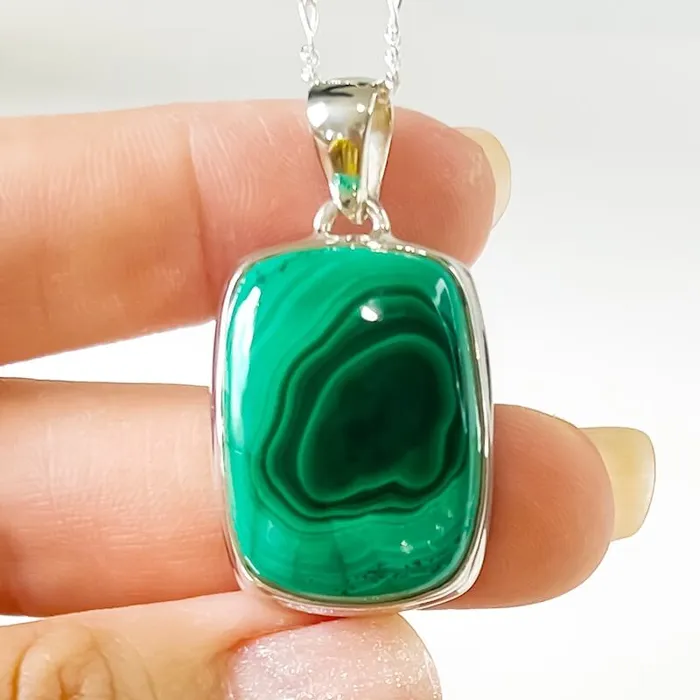 Magic Crystals Necklaces Malachite Sterling Silver Necklace
