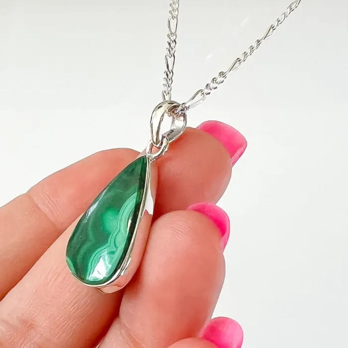 Magic Crystals Necklaces Malachite Sterling Silver Necklace
