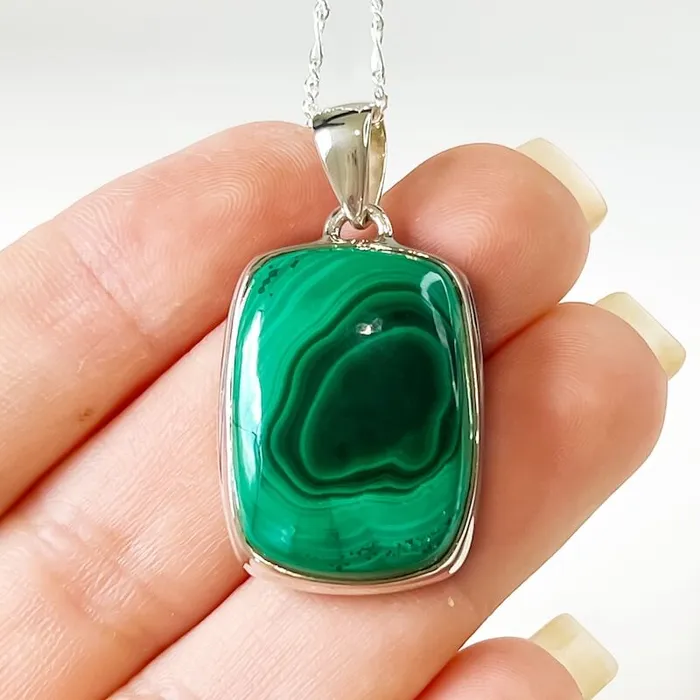 Magic Crystals Necklaces Malachite Sterling Silver Necklace