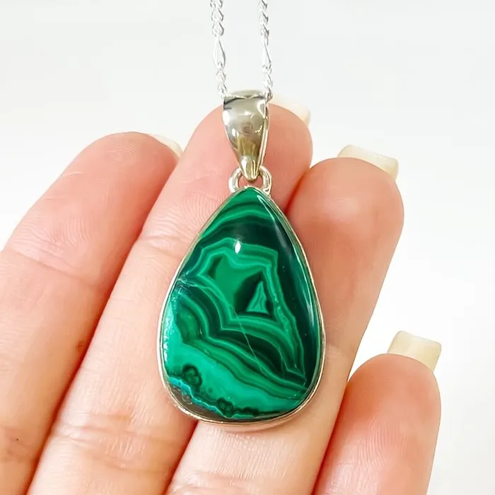 Magic Crystals Necklaces Malachite Sterling Silver Necklace