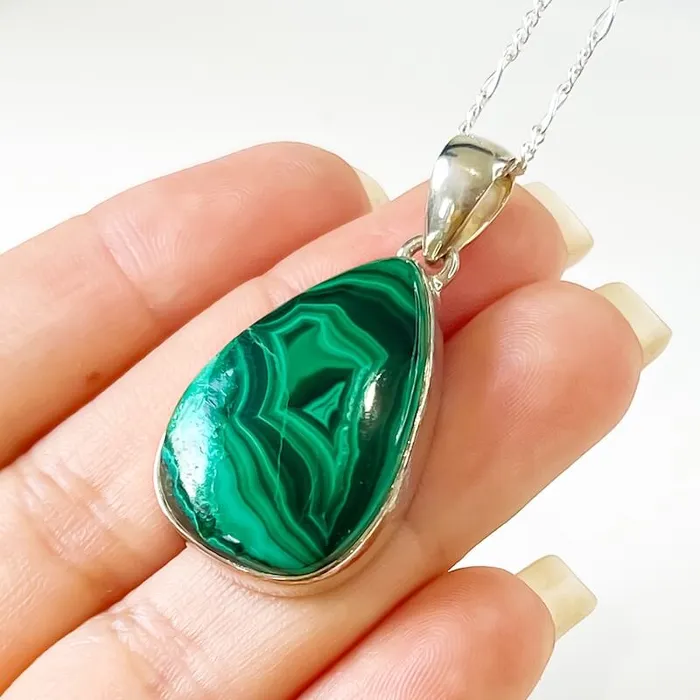 Magic Crystals Necklaces Malachite Sterling Silver Necklace
