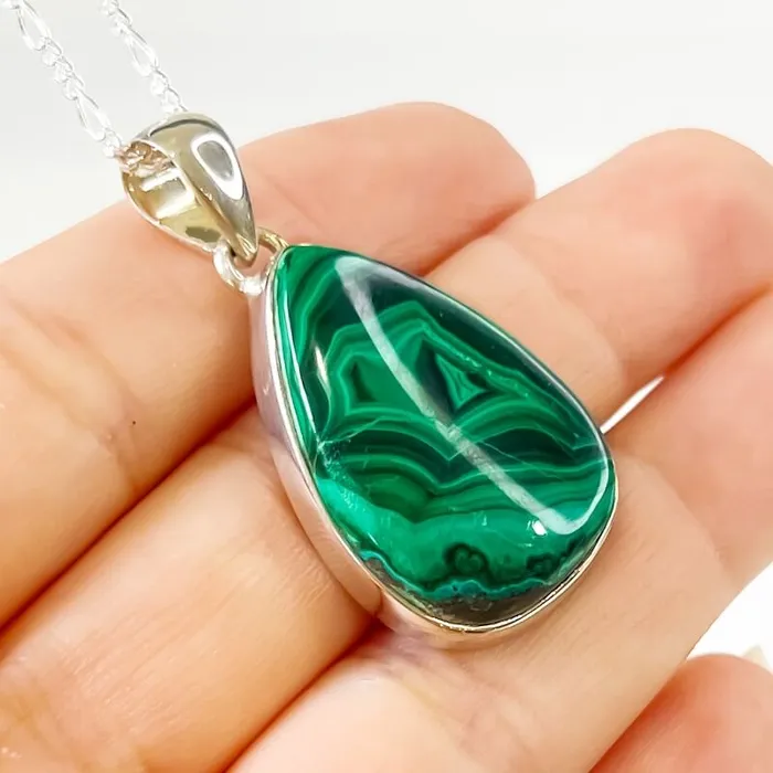 Magic Crystals Necklaces Malachite Sterling Silver Necklace