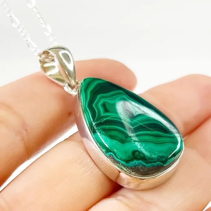 Magic Crystals Necklaces Malachite Sterling Silver Necklace