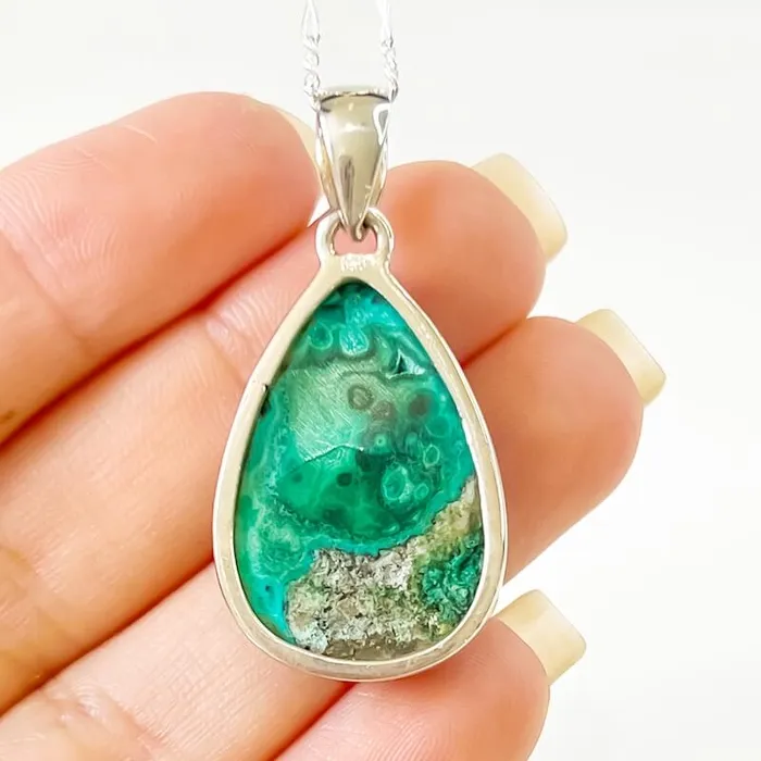 Magic Crystals Necklaces Malachite Sterling Silver Necklace