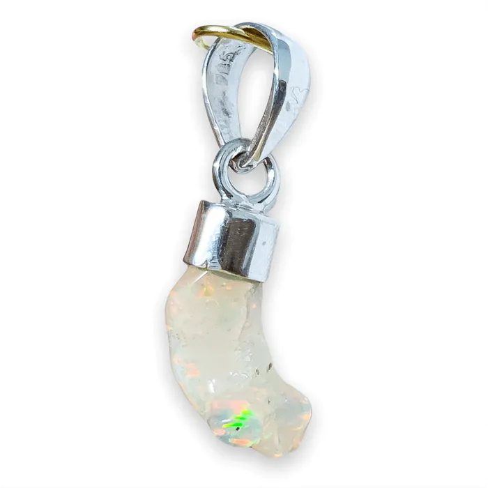 Magic Crystals Necklaces Raw Ethiopian Opal 925 Solid Silver Pendant Necklace A Magic Crystals Necklaces Raw Ethiopian Opal 925 Solid Silver Pendant Necklace A