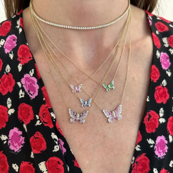 Mini Ombre Butterfly Necklace Eriness Jewelry Necklaces