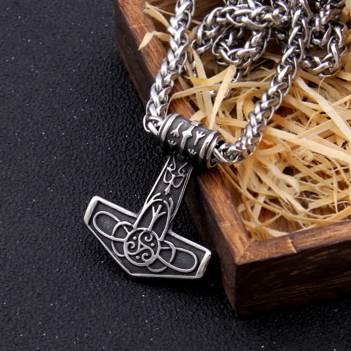 Necklaces AE Thors Hammer Necklace Algiz Rune
