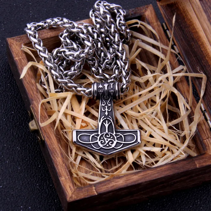 Necklaces AE Thors Hammer Necklace Algiz Rune