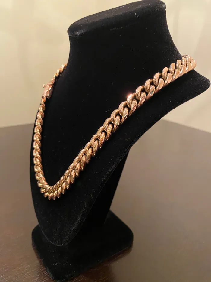 Necklaces DripGawd Jewelry 12mm Miami Cuban Link Chain Rose Gold