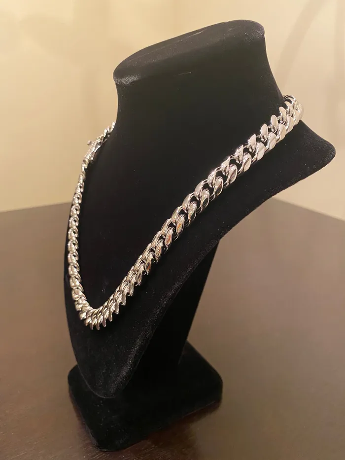 Necklaces DripGawd Jewelry 12mm Miami Cuban Link Chain White Gold