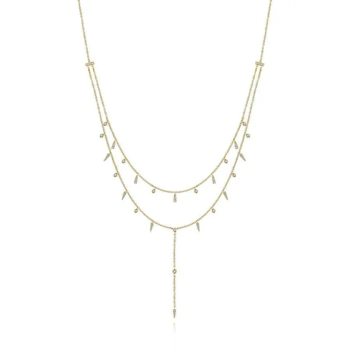 Necklaces Gabriel Co Kaslique Yellow Gold Necklace 048 CTW International Diamond Center Necklaces Gabriel Co Kaslique Yellow Gold Necklace 048 CTW International Diamond Center