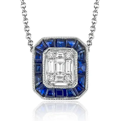 Necklaces International Diamond Center Simon G Sapphire Pendant Necklace in 18k Gold with Diamonds Necklaces International Diamond Center Simon G Sapphire Pendant Necklace in 18k Gold with Diamonds