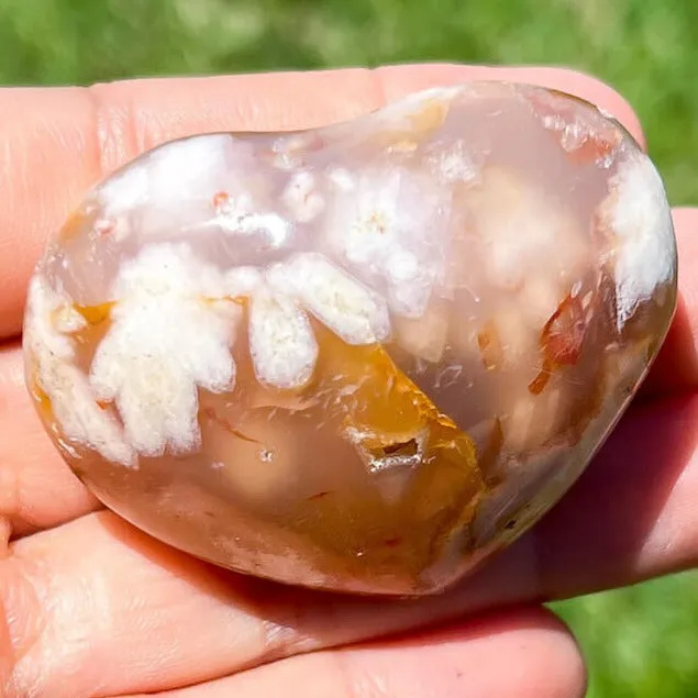 Necklaces Magic Crystals Natural Cherry Blossom Flower Agate Heart