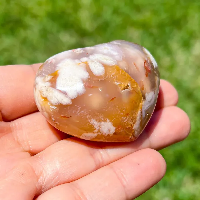 Necklaces Magic Crystals Natural Cherry Blossom Flower Agate Heart