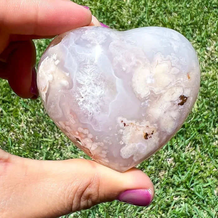 Necklaces Magic Crystals Natural Cherry Blossom Flower Agate Heart