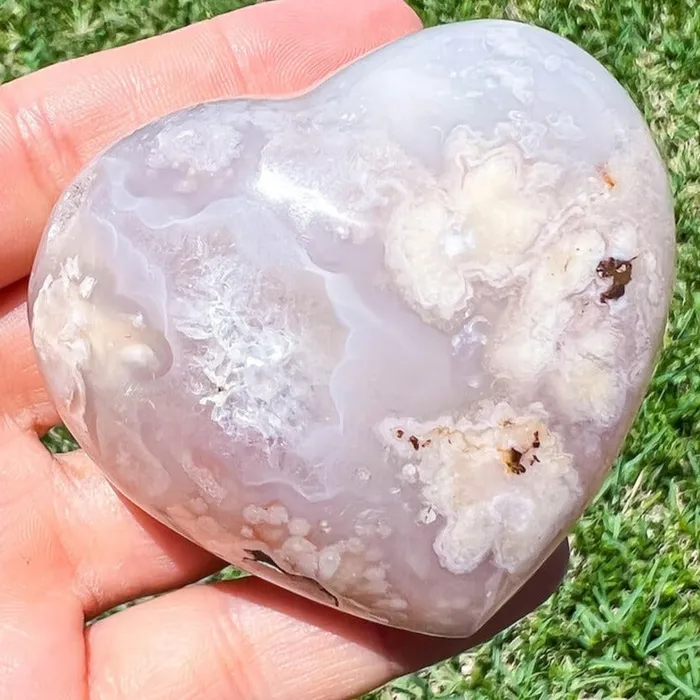 Necklaces Magic Crystals Natural Cherry Blossom Flower Agate Heart