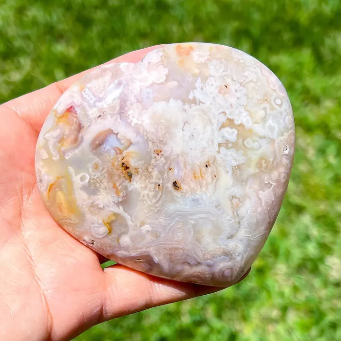 Necklaces Magic Crystals Natural Cherry Blossom Flower Agate Heart