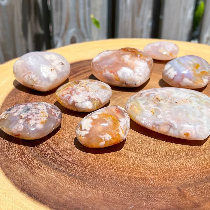 Necklaces Magic Crystals Natural Cherry Blossom Flower Agate Heart