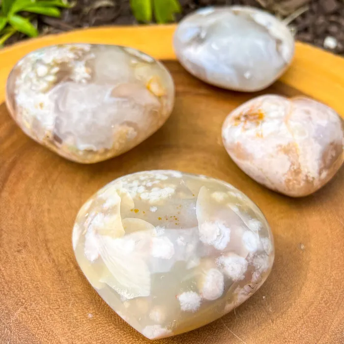 Necklaces Magic Crystals Natural Cherry Blossom Flower Agate Heart