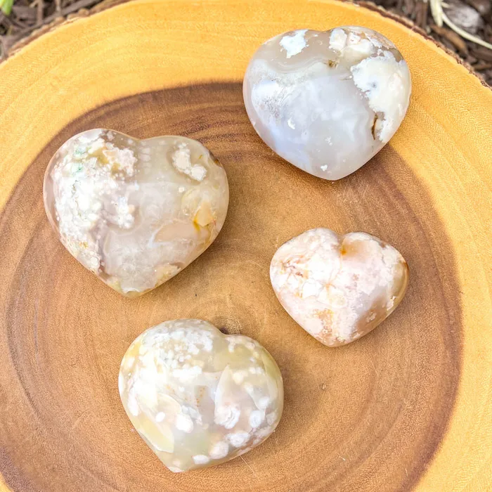 Necklaces Magic Crystals Natural Cherry Blossom Flower Agate Heart