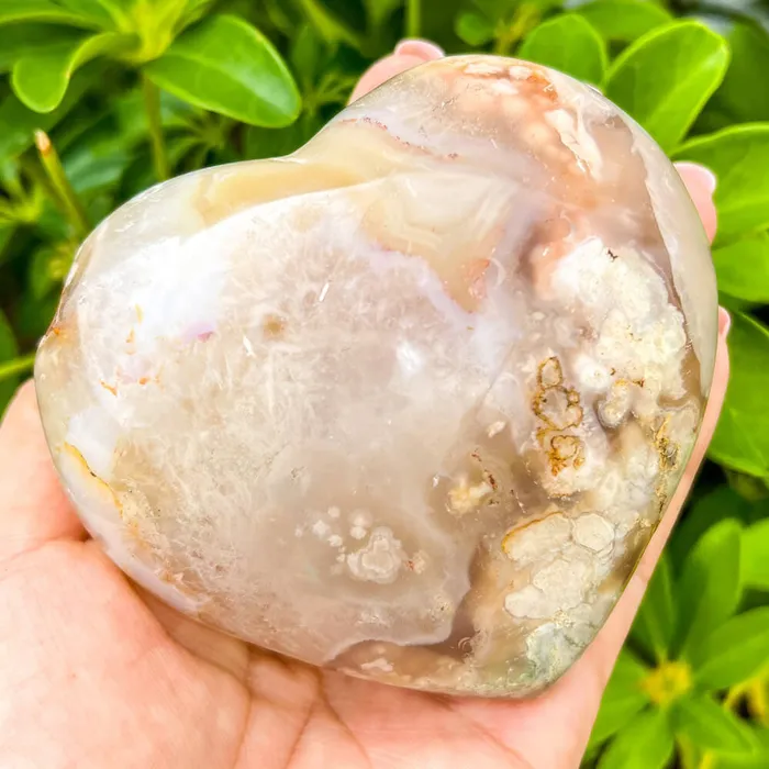 Necklaces Magic Crystals Natural Cherry Blossom Flower Agate Heart
