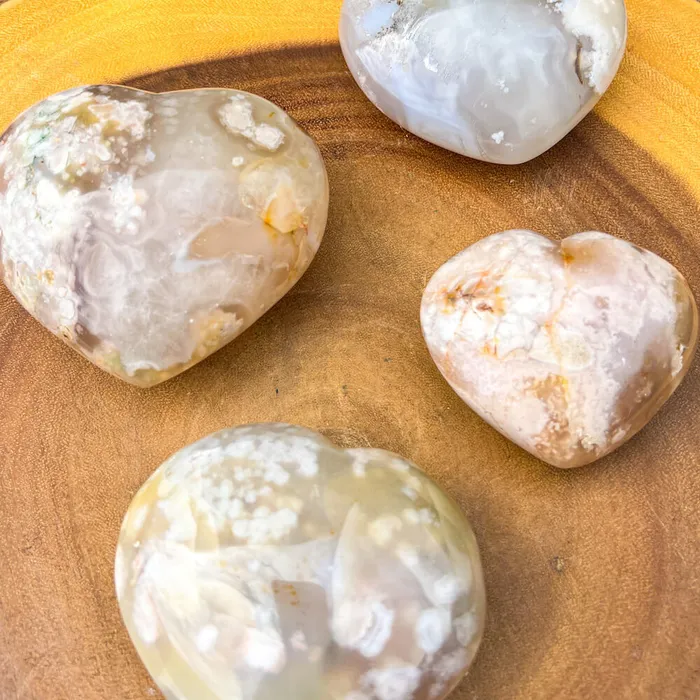 Necklaces Magic Crystals Natural Cherry Blossom Flower Agate Heart