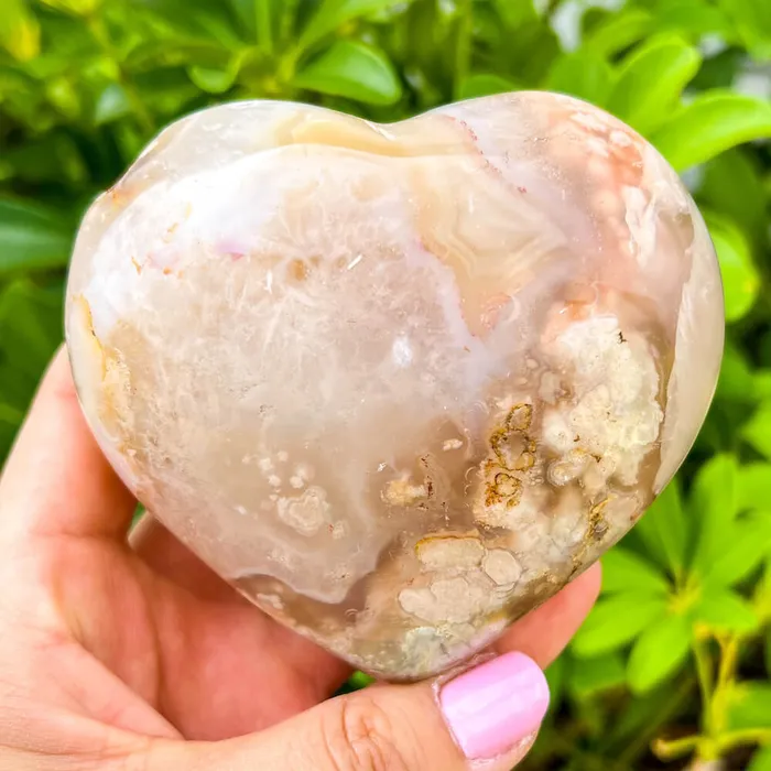 Necklaces Magic Crystals Natural Cherry Blossom Flower Agate Heart