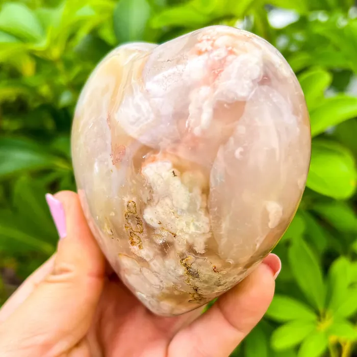 Necklaces Magic Crystals Natural Cherry Blossom Flower Agate Heart