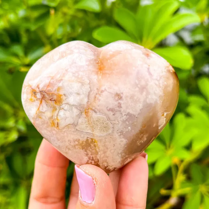Necklaces Magic Crystals Natural Cherry Blossom Flower Agate Heart